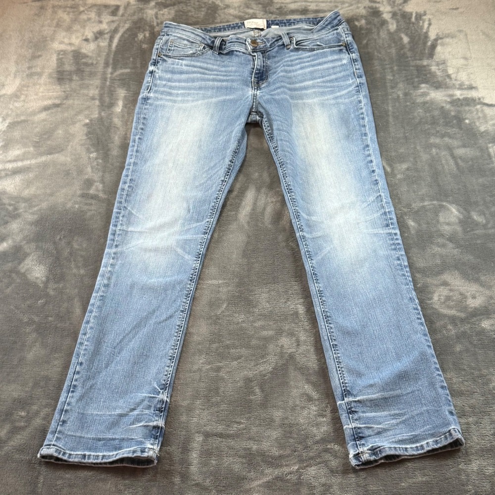 BKE Payton Straight Leg Jeans Light Wash Denim 30R 30x32 Distressed Mid Rise